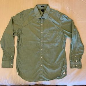 J. Crew LUDLOW long-sleeve collared light green 120’s 2-ply pocket shirt sz L